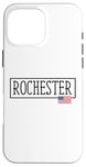 Coque pour iPhone 16 Pro Max Rochester City Drapeau USA Voyage US Amérique Femmes Hommes