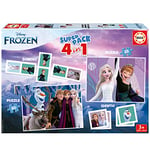 Educa - Superpack Frozen | Jeux de société pour Enfants tels Que Domino, identique et 2 Puzzles de 25 et 50 pièces, Plusieurs possibilités de Jeu pour Jouer Seuls ou accompagnés, de 3 Ans (19737)