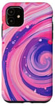 iPhone 11 Swirl Pink Color Illustration Pattern Abstract Art Case