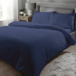 Rapport Home Navy Teddy Fleece Kingsize Quilt Cover Bedding Set