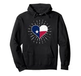 Texas Flag Vintage Heart Fan Retro Pullover Hoodie