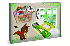 Multiprint Machine Crée Adhésifs Happy Farm, Made in Italy, 7 Timbres, Livre avec Marqueurs, Tampons Enfants, en Bois et Caoutchouc Naturel, Encre Lavable non Toxique, Idée Cadeau, Art.08924