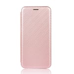 SPAK TCL 10L/10 Lite Case, Ultra Slim Carbon Fiber Pattern Flip Cover PC Hard Case for TCL 10L/10 Lite (Pink)