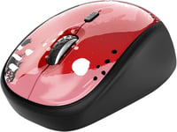 Yvi Souris sans Fil, 2.4GHz, Microrécepteur USB, Ambidextre, 800/1600 DPI pour PC, Laptop, Macbook - Rouge