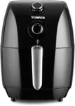 Tower T17025 Compact Air Fryer with 30 Minute Timer, 1000 W, 1.5 Litre, Black