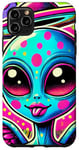 Coque pour iPhone 11 Pro Max Alien coloré avec halo et ailes Pop Art cool