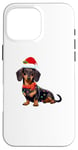 Coque pour iPhone 16 Pro Max Dachshund Santa Funny Xmas Lights Dachshund Merry Christmas