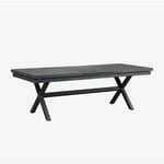 Table de jardin rectangulaire extensible en aluminium (240-300x100 cm) Karena Sklum Gris Graphite