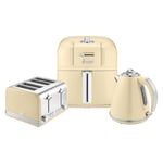 Swan Retro Triple Pack Cream - 1.5L Jug Kettle, 4 Slice Toaster & 6L Air Fryer