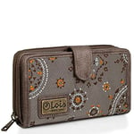 Lois - Portefeuille Femme Multi Rangement. Blocage RFID. Porte Monnaie Femme. Porte Feuilles pour Femme Tendance - Porte Monnaie Multipoches Femme - Sac Femme, Marron