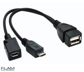 Cable USB 2.0 femelle vers Micro USB male + female, données / data transfer