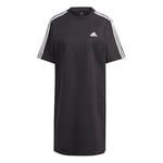 adidas Women's Essentials 3-Stripes Single Jersey Boyfriend Tee Dress, Black, XS