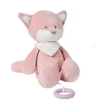 Nattou Peluche Musicale en polyester, Alice le Renard, Berceuse "La-Le-Lu", avec Anneau de Dentition, Env. 30 cm, Alice et Pomme, Rose