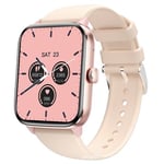 Smart bluetooth watch Qs11 rose beige bracelet en silicone fréquence cardiaque podomètre température corporelle