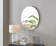 Emma 80cm Medium Art Deco Metal Frame Round Hallway Bedroom Dining And Living Room Wall Mirror