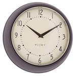 PLINT Horloge Murale rétro Silent Non-Ticking Décoratif Moderne Noir Color Wall Clock, Rétro Style Décoration Murale pour la Cuisine Living Room Home, Bureau, École, Easy to Read Large Numbers