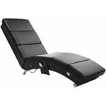 Casaria - Méridienne London Chaise longue d'intérieur design avec fonction de massage chauffage Fauteuil relax salon Similicuir noir