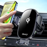 Beeasy Support Téléphone Voiture Induction 15W - Chargeur Induction Voiture Rapide avec Crochet Ventilation D'évent en Métal, Compatible avec Chargeur sans Fil Voiture pour iPhone/Samsung/Xiaomi