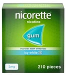 Nicorette Nicotine 2mg Sugar Icy White Gum - 210 Pieces