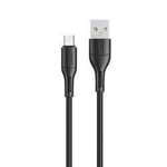 USAMS U68 Micro USB lataus- ja tiedonsiirtokaapeli 2A 1m, musta