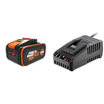 WORX - Batterie Powershare Pro au Lithium-ION 20V - 4Ah - WA3644 & Chargeur 20 V Li-ION 2.0 A - WA3880 - pour Outils WORX sans Fil POWERSHARE - Garantie 2 Ans