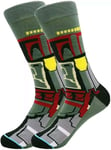 BOBA FETT | Mens Bounty Hunter Star Wars Green Socks | One Size UK 6-11 EU 40-46