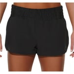 Asics Woven Womens Running Shorts Black Breathable Run Jogging Short Ladies