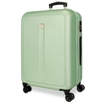 Roll Road Cambodge Grande Valise Verte 52 x 75 x 30 cm Rigide ABS Fermeture à Combinaison latérale 97L 4,76 kg 4 Roues Doubles, Vert, Grande Valise