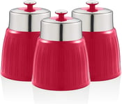 🎁 Swan Retro Canisters Set Tea Coffee Sugar SWKA1024RN (Red)