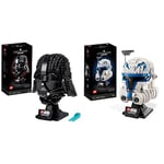 LEGO 75304 Star Wars Le Casque de Dark Vador, Kit de Construction, Maquette & 75349 Star Wars Le Casque du Capitaine Rex, Maquette à Construire pour Adultes, Collection 501e Légion