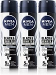 Nivea Men Anti-Perspirant Deodorant Invisible Black & White Original 150ml x 3