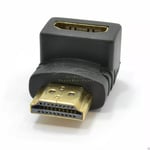 New Slimline HDMI Male to Female Right Angled Adapter 90 Degrees 