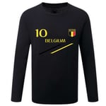 T-Shirt Manches Longues Enfant Foot Belgique Noir