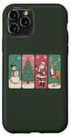 Coque pour iPhone 11 Pro Arbre de Noël rétro vintage bonhomme de neige Père Noël renne vacances