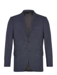 Lindbergh Black Dobby Stretch Blazer Marinblå