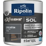 Peinture pour Sol Intérieur et Extérieur - Satin - 0,5L - Gris Béton Ral 7015 Ripolin