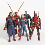 5Pcs Marvel Avengers Captain Spider Doctor Strange 7" Action Figure Model Toys