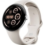 Google Pixel Watch 3 LTE -smartklocka, 45 mm, Porslin / Polerad Silver