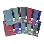 Cambridge Jotter A5 Card Cover Wirebound Notebook Ruled with Margin 100 Page, 10 Notebooks, green, blue, grey, red, purple