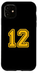 Coque pour iPhone 11 Numéro #12 Doré Jaune Sport Numéro 12