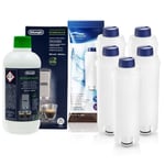 5x Water Filters for Delonghi DLSC002 SER3017 and EcoDecalk descaler DLSC500