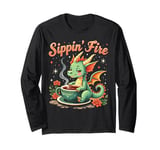 Sippin’ Fire Cute Dragon Tea Lover Long Sleeve T-Shirt