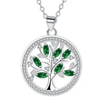 Micory Collier Arbre de Vie en Femme Argent Sterling 925 Pendentif Arbre de Vie Collier, Idée Cadeau Anniversaire pour Fille Maman Petite Amie Epouse (40+ 5 cm)