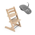 Nyfødtpakke, Stokke Tripp Trapp, Oak Natur + Newborn Set Anthracite