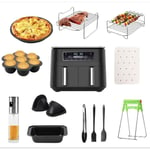 Accessoires Air Fryer 2024, 12 PC d'accessoires pour friteuse à air double pour Ninja Air Fryer AF500EU AF400EU AF300EU, Accessoires