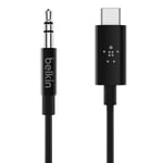 Belkin Cble Audio 3, 5 mm Rockstar avec Connecteur USB-C (Cble USB-C vers Audio 3, 5 mm, Cble USB-C vers AUX), 90 cm