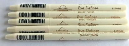 5 X CONSTANCE CARROLL EYE DEFINER EYELINER MAKE UP PENCIL PENCILS WHITE