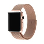 Apple Watch 42 / 44 mm Milanese Loop Armband -  Roséguld (Färg: Roséguld)