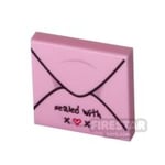 Printed Tile 2x2 - Card Envelope - With Love - Bright Pink