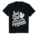 Youth Squirrel Just a Girl Who Loves Squirrels Funny Forest Animal T-Shirt